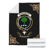 Kinninmont Crest Tartan Premium Blanket Black