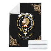 Kirkaldy (of Grange) Crest Tartan Premium Blanket Black