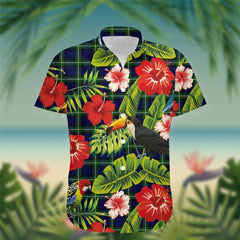 Lammie Tartan Hawaiian Shirt Hibiscus, Coconut, Parrot, Pineapple - Tropical Garden Shirt