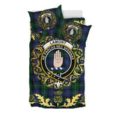 Lamont 2 Tartan Crest Bedding Set - Golden Thistle Style