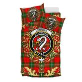 Lennox Modern Tartan Crest Bedding Set - Golden Thistle Style