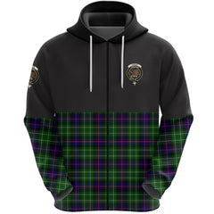Leslie Hunting Clan Half Of Tartan Zipper Hoodie