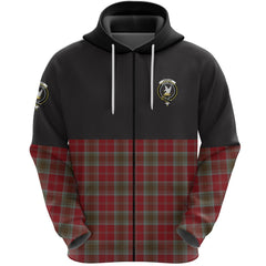 Lindsay Weathered Clan Half Of Tartan Zipper Hoodie