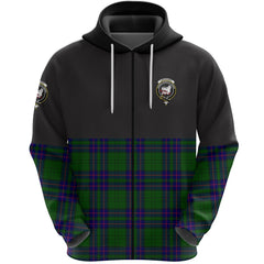 Lockhart Modern Clan Half Of Tartan Zipper Hoodie