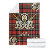 Lyle Tartan Gold Courage Symbol Blanket
