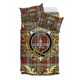 MacAlister Dress Tartan Crest Bedding Set - Golden Thistle Style