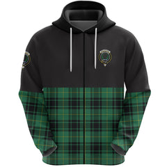 MacArthur Ancient Clan Half Of Tartan Zipper Hoodie