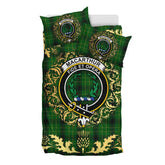 MacArthur Highland Tartan Crest Bedding Set - Golden Thistle Style