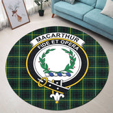 MacArthur Modern Tartan Crest Round Rug