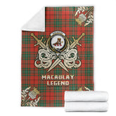 MacAulay Ancient Tartan Gold Courage Symbol Blanket