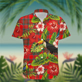 MacBain Tartan Hawaiian Shirt Hibiscus, Coconut, Parrot, Pineapple - Tropical Garden Shirt