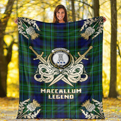 MacCallum Modern Tartan Gold Courage Symbol Blanket