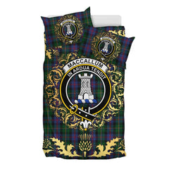 MacCallum (Malcolm) 02 Tartan Crest Bedding Set - Golden Thistle Style