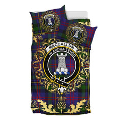 MacCallum of Berwick Tartan Crest Bedding Set - Golden Thistle Style