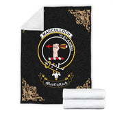 MacCulloch (McCulloch) Crest Tartan Premium Blanket Black