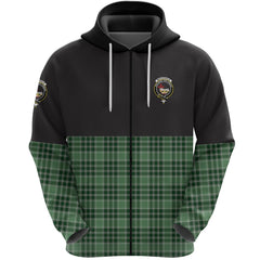 MacDonald Lord of the Isles Hunting Clan Half Of Tartan Zipper Hoodie