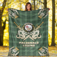 MacDonald Lord of the Isles Hunting Tartan Gold Courage Symbol Blanket