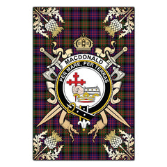 MacDonald Modern Tartan Crest Black Garden Flag - Gold Thistle Style
