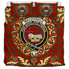 MacDonald of Sleat Tartan Crest Bedding Set - Golden Thistle Style