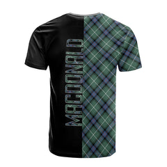 MacDonald of the Isles Hunting Ancient Tartan T-Shirt Half of Me - Cross Style