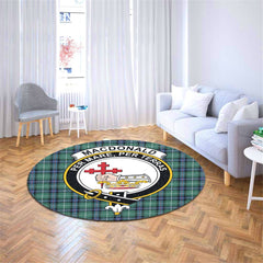 MacDonald of the Isles Hunting Ancient Tartan Crest Round Rug