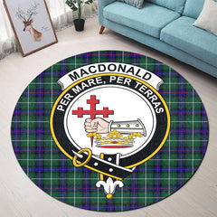 MacDonald of the Isles Hunting Modern Tartan Crest Round Rug