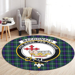 MacDonald of the Isles Hunting Modern Tartan Crest Round Rug