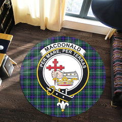 MacDonald of the Isles Hunting Modern Tartan Crest Round Rug