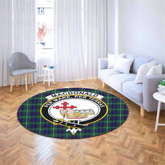 MacDonald of the Isles Hunting Modern Tartan Crest Round Rug