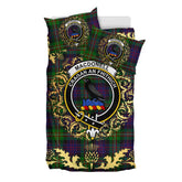 MacDonell of Glengarry 03 Tartan Crest Bedding Set - Golden Thistle Style