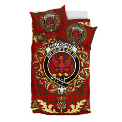 MacDonell of Keppoch 04 Tartan Crest Bedding Set - Golden Thistle Style