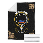 MacDonell (of Glengarry) Crest Tartan Premium Blanket Black