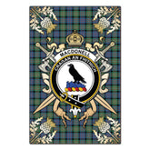 MacDonnell of Glengarry Ancient Tartan Crest Black Garden Flag - Gold Thistle Style