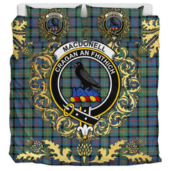 MacDonnell of Glengarry Ancient Tartan Crest Bedding Set - Golden Thistle Style