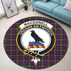 MacDonnell of Glengarry Modern Tartan Crest Round Rug