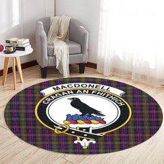 MacDonnell of Glengarry Modern Tartan Crest Round Rug