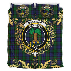 MacEwen - MacEwan 01 Tartan Crest Bedding Set - Golden Thistle Style
