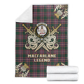 MacFarlane Hunting Modern Tartan Gold Courage Symbol Blanket