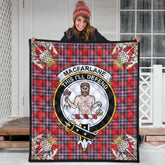 MacFarlane Modern Tartan Crest Premium Quilt - Gold Thistle Style