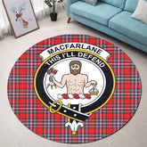 MacFarlane Modern Tartan Crest Round Rug