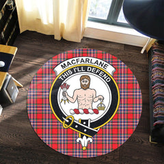 MacFarlane Modern Tartan Crest Round Rug