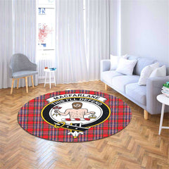 MacFarlane Modern Tartan Crest Round Rug