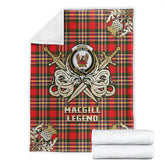 MacGill Modern Tartan Gold Courage Symbol Blanket