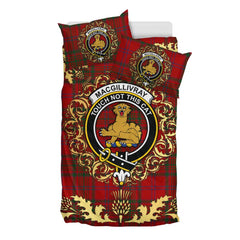 MacGillivray 03 Tartan Crest Bedding Set - Golden Thistle Style