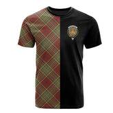 MacGillivray Hunting Ancient Tartan T-Shirt Half of Me - Cross Style