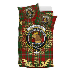 MacGregor 01 Tartan Crest Bedding Set - Golden Thistle Style