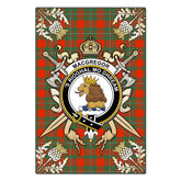 MacGregor Ancient Tartan Crest Black Garden Flag - Gold Thistle Style
