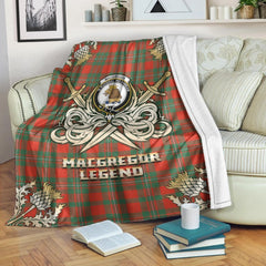 MacGregor Ancient Tartan Gold Courage Symbol Blanket