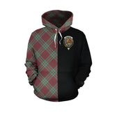 MacGregor Hunting Ancient Tartan Hoodie Half of Me - Cross Style
