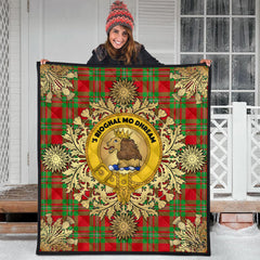 MacGregor Modern Tartan Crest Premium Quilt - Gold Thistle Style